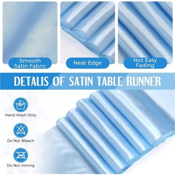 24 Packs Wedding Satin Table Runner Disposable Plastic Tablecloths 54 x 108 Inch - Picture 3 of 6